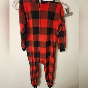 Children's Place NWOT Red and Black Checkered Kids Onesie Pajamas
